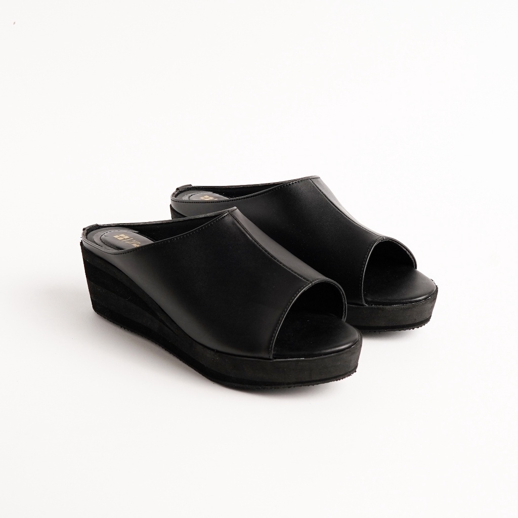 Sandal Wanita Wedges Type Slide black Gladiator ZGX-348 Sendal casual Formal Cewe Ukuran jumbo big size  41-45