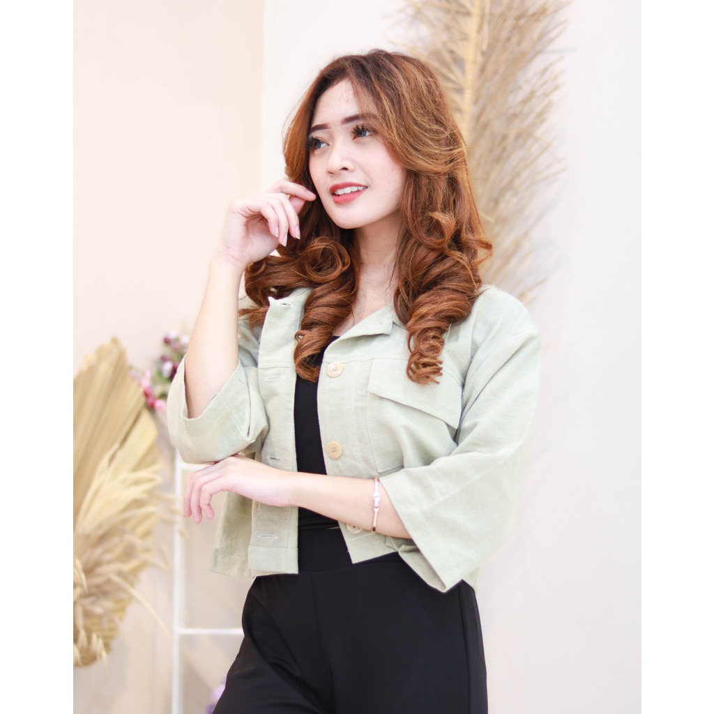 Kemeja wanita  | Kemeja Crop | Kemeja Bellcanca Crop Elzanteri