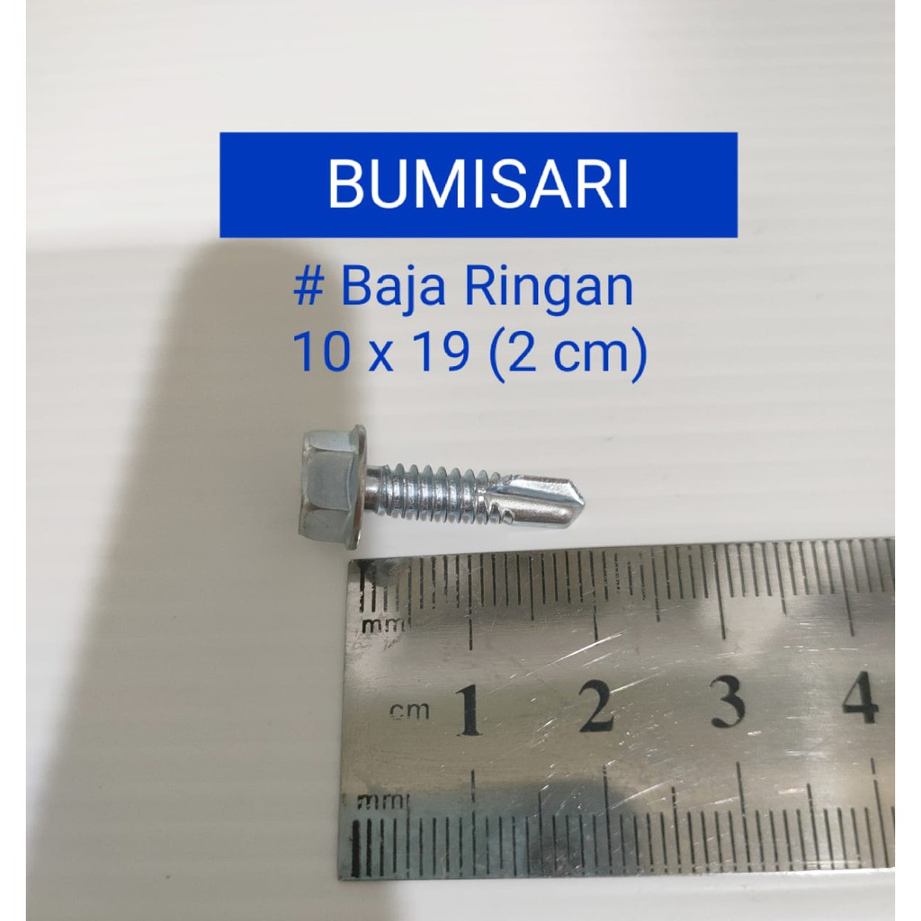 SKRUP BAJA RINGAN 10 x 19 ekonomis , tajam dan kuat (1 PAK = 100 PCS)