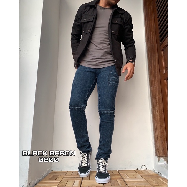 Jual Celana Jeans Sobek Panjang Pria Black Baron Ripped Jual Celana Jeans Sobek Panjang Pria Black Baron Ripped