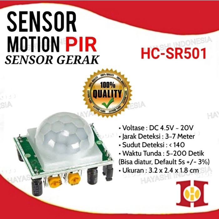 PIR Motion Sensor Gerak / Sensor Detector Sensor Module HC-SR501