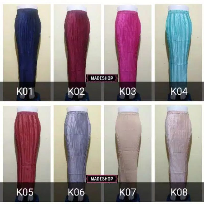 NEW//ROK PLISKET POLOS~ROK BAWAHAN KEBAYA POLOS~ROK PLISKET CATTON SILKY