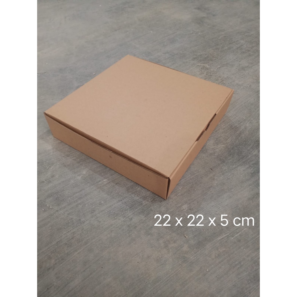 Kardus 22 x 22 x 5 cm....Die Cut kotak Kue tart -aksesoris-dll model box pizza-1