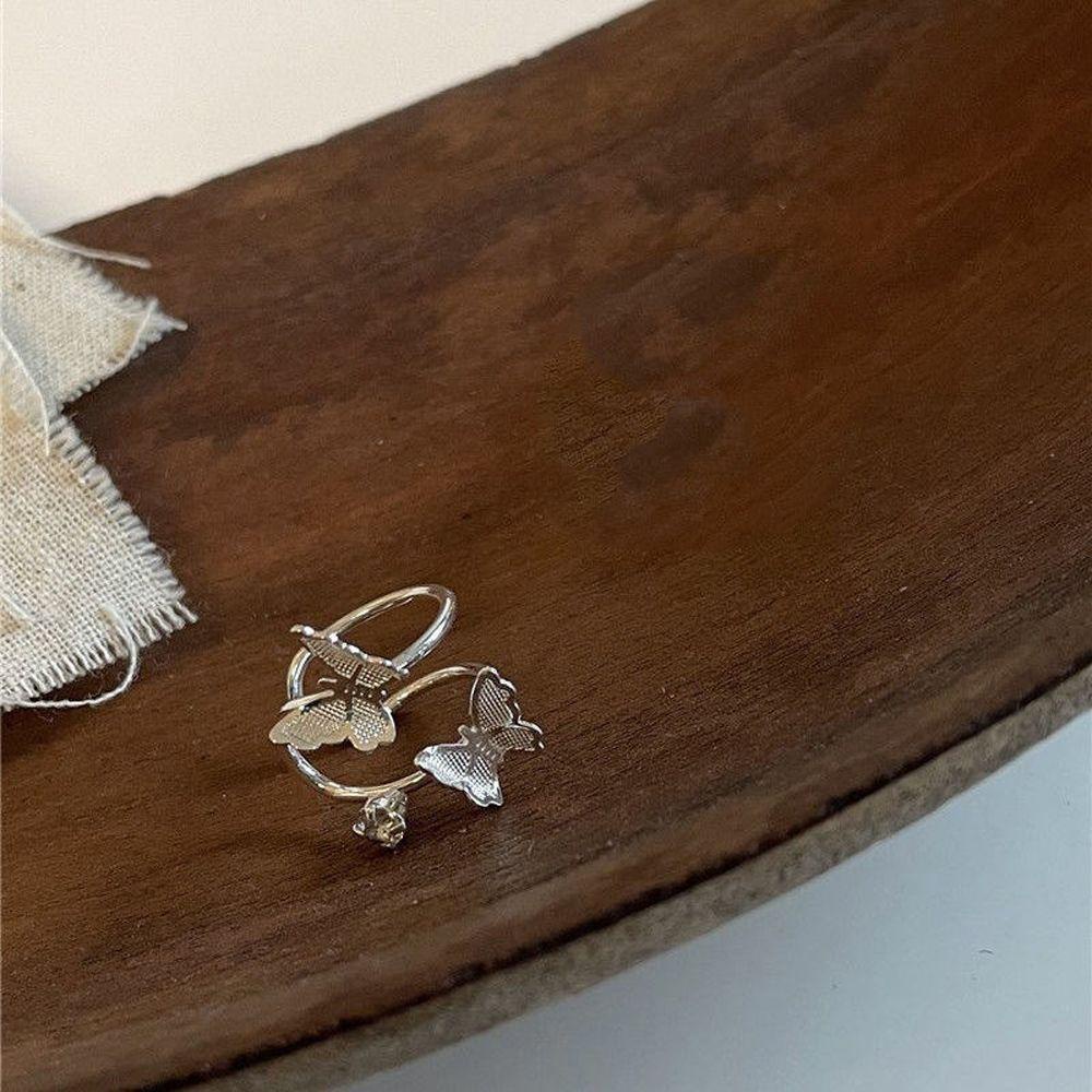 Mxbeauty Wanita Klip Anting Punk Vintage Pesta Kupu-Kupu Perhiasan Hadiah Logam Telinga Manset