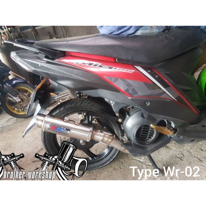 Knalpot WRC racing Mio M3 Mio125 SoulGt 125 Xride 125 fino 125 type Wr-02 knalpot bebasan