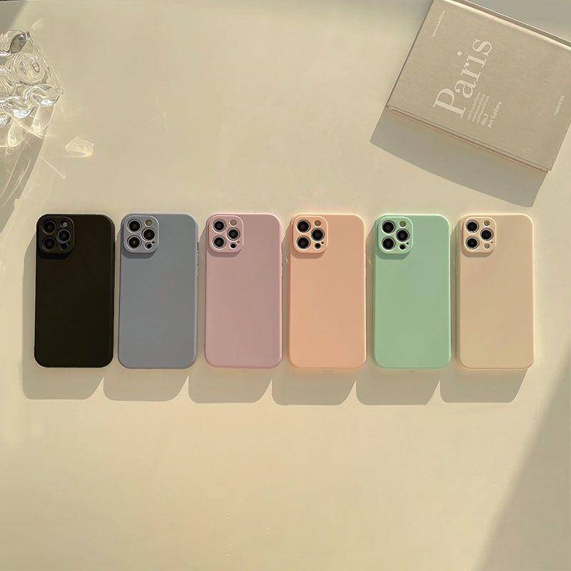 Soft Case Silikon Warna Polos Untuk iPhone 13 12 11 Pro MAX Mini X XS MAX XR SE 2020 2022 6 6S 7 8 Plus