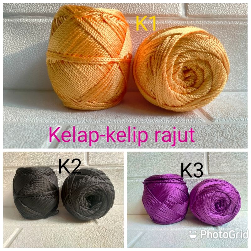 benang rajut poly kilap