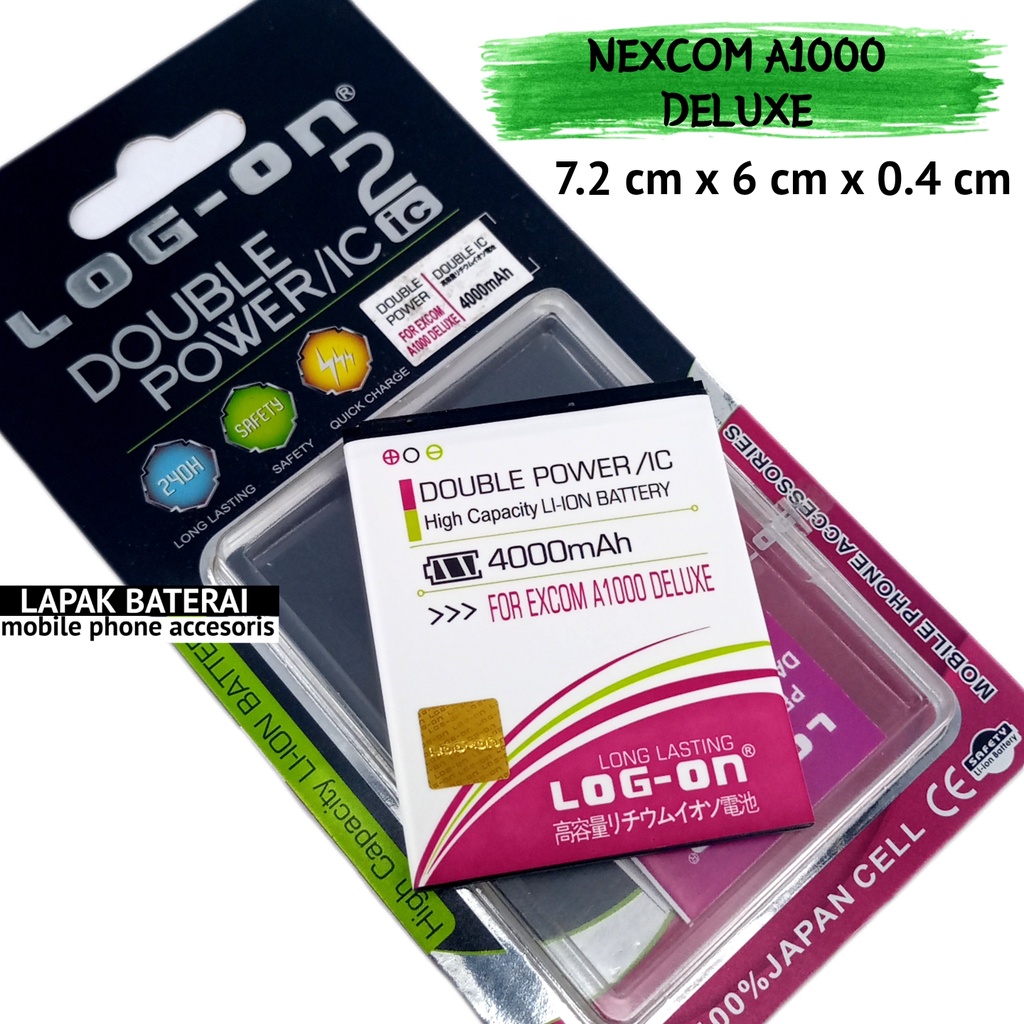 LOG - ON Baterai Nexcom A1000 Deluxe Double IC Protection Battery Batre