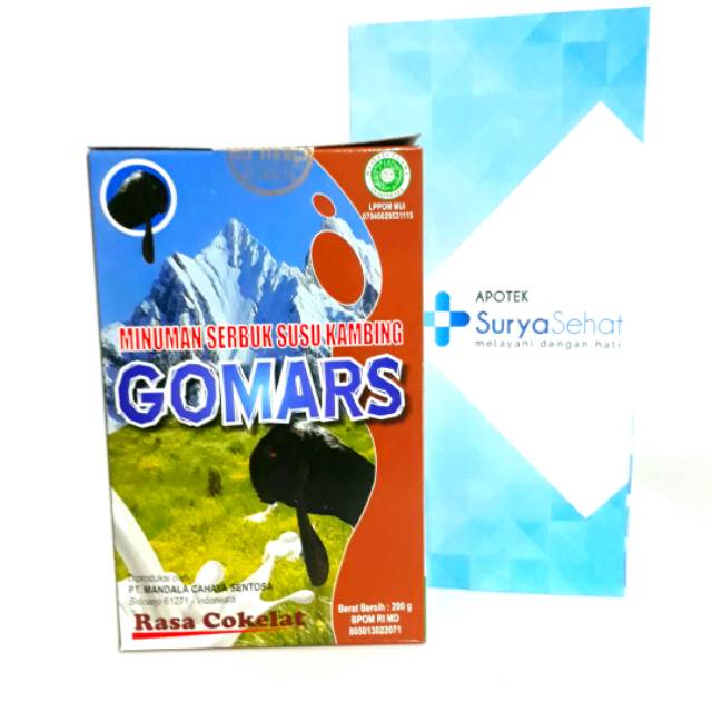 Susu Kambing Gomars Original / Coklat / Strawberry 200gr - Susu Kambing Etawa Gomars - Susu Gomars