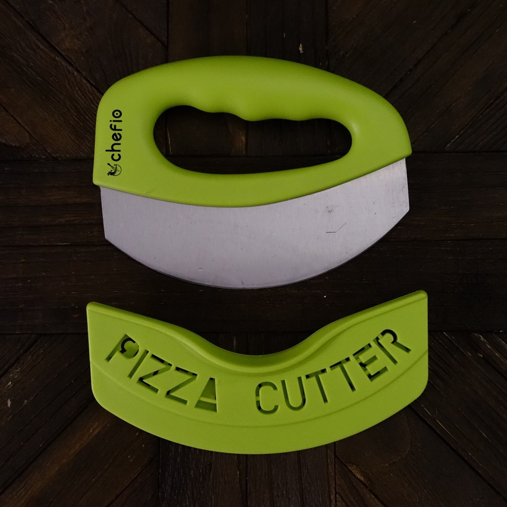 Chefio Pizza Cutter Mezzaluna / Dough Cutter / Chopper / Pisau Pizza