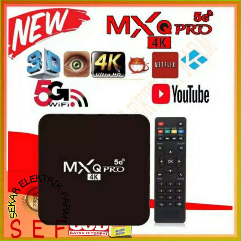 ANDROID TV BOX RAM 2GB MEMORY 16GB HDD 4K 1080P STB ANDROID BOX MX PRO 5G Android Terbaru