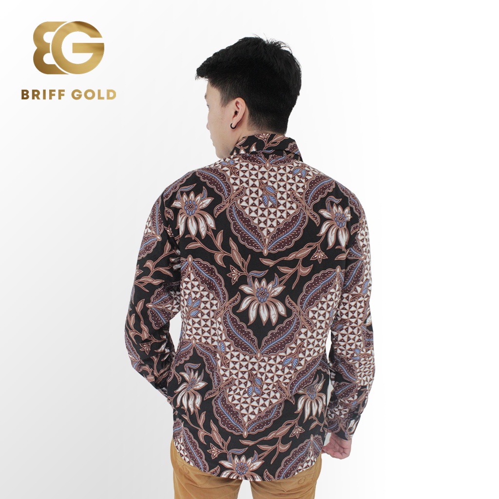 Kemeja Batik Briffgold Yogyakarta Sekar Jagad Katun Slimfit