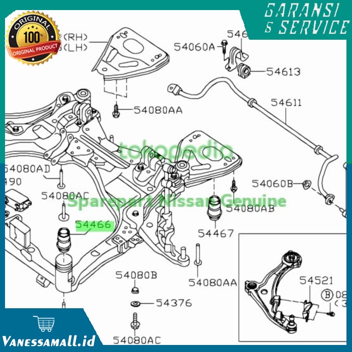 Terlaris Bushing Cross Member TEANA J32 Bush Bosh CrossMember 100% ORI NISSAN - DEPAN Elegan