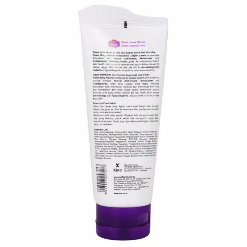 Sleek Baby Natural Antibacterial Diaper Cream Tube 80 ml