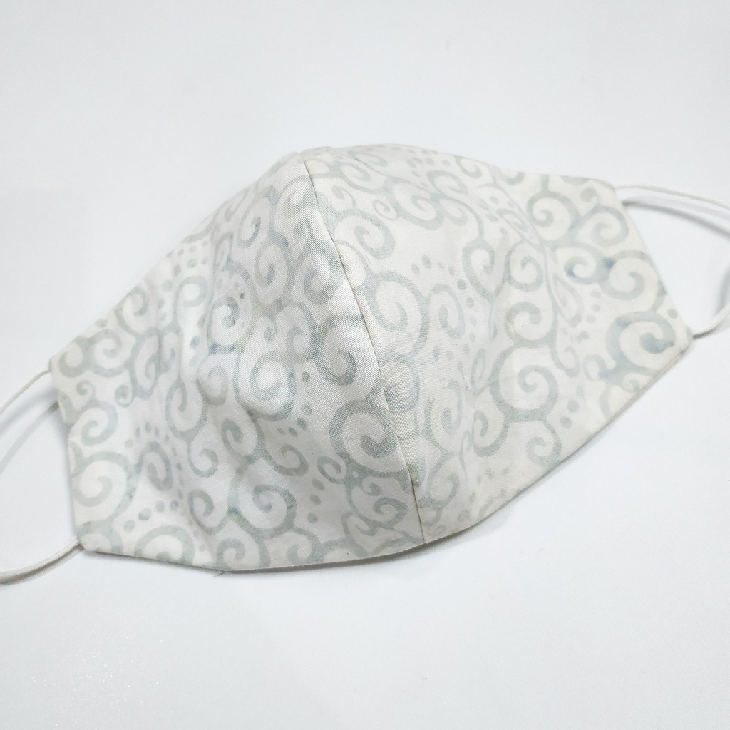 Masker Katun Batik Bali ( BROKEN WHITE )