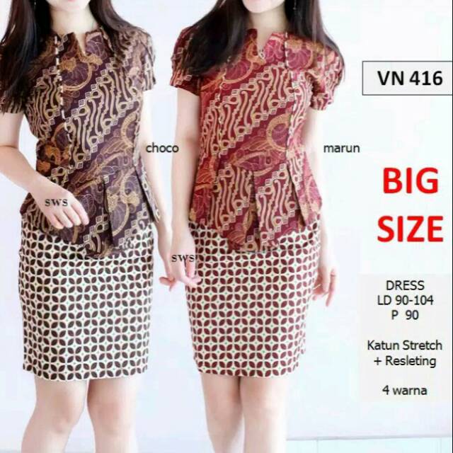 Dress batik peplum