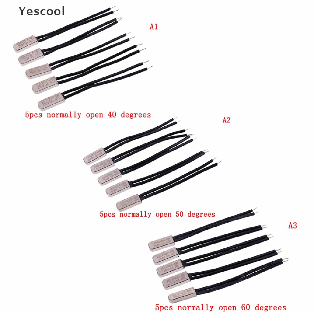 Yescool 5Pcs KSD9700 Derajat Celcius Thermostat Kontrol Suhu 5A 250V