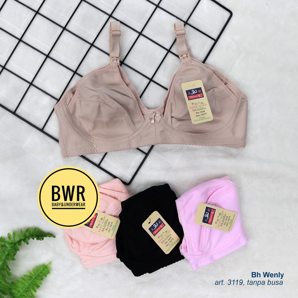 BH WENLI | Bra Ibu Hamil Wenly 3119 / Menyusui Tanpa Busa Kawat Nursing Maternity - Bwr