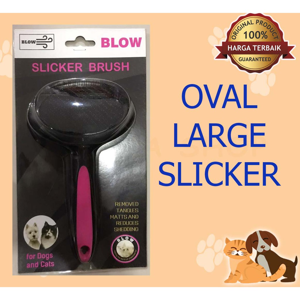 SISIR Anjing Kucing Kelinci BLOW OVAL SLICKER BRUSH