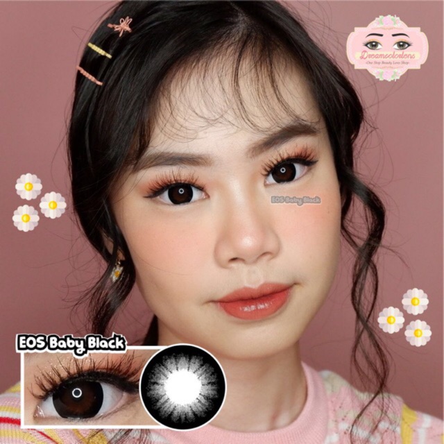 Softlens Eos Baby Black / Hitam Normal Minus Beda Minus