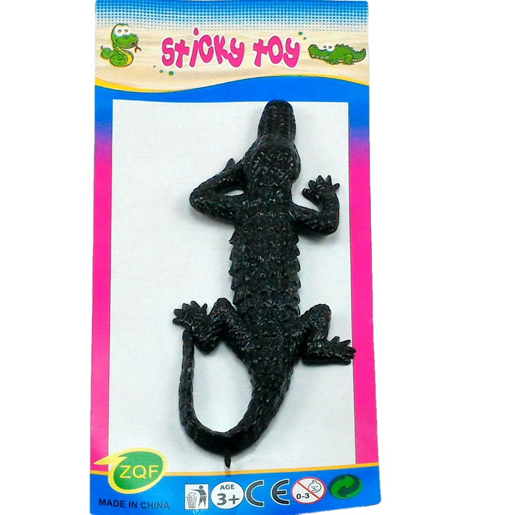 2pcs Sticky Anak Buaya Hitam Mainan Usil