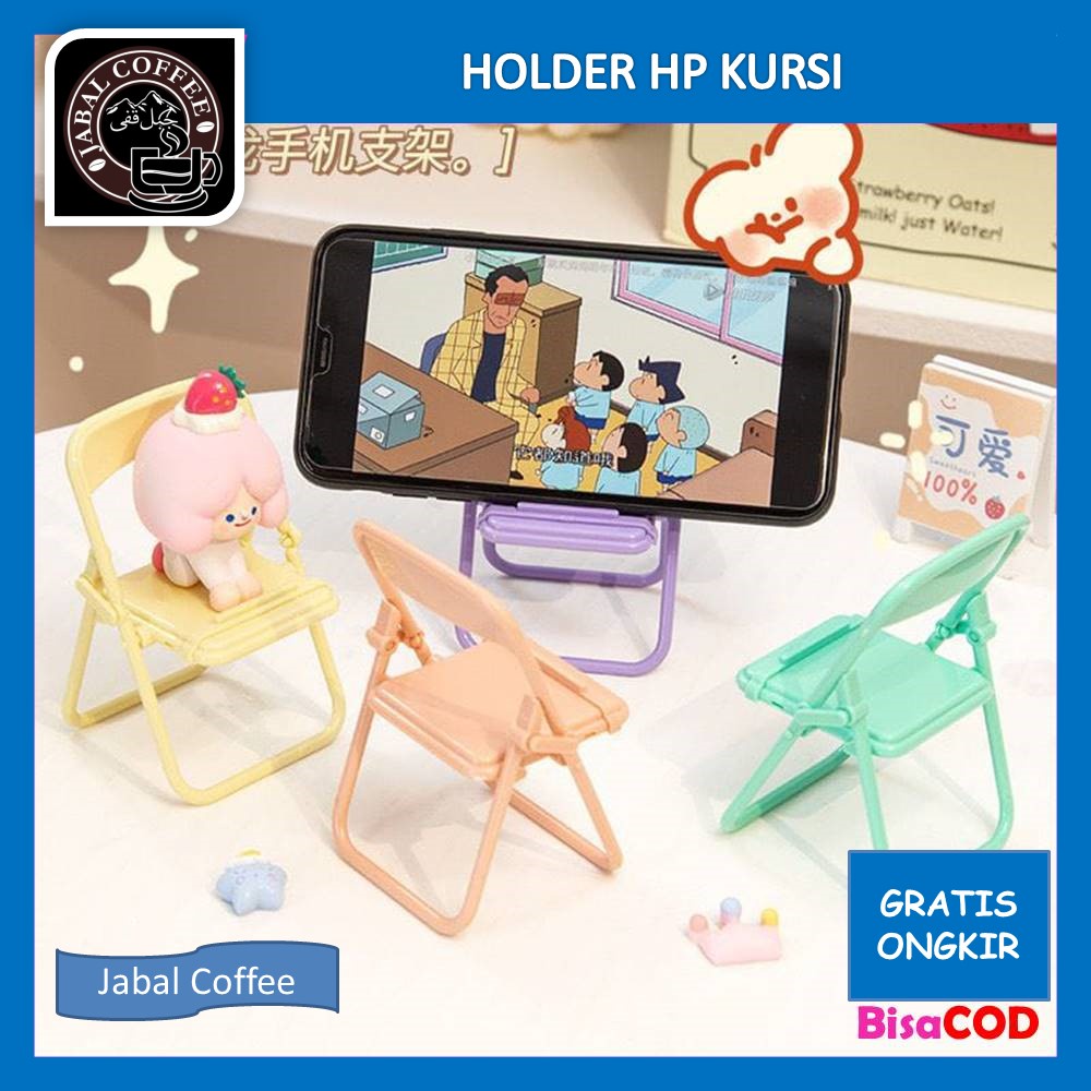 Holder Stand HP Varian Kursi Lipat / Holder Kursi Folding Chair / Stand Holder Phone Universal / Dudukan Penyangga HP