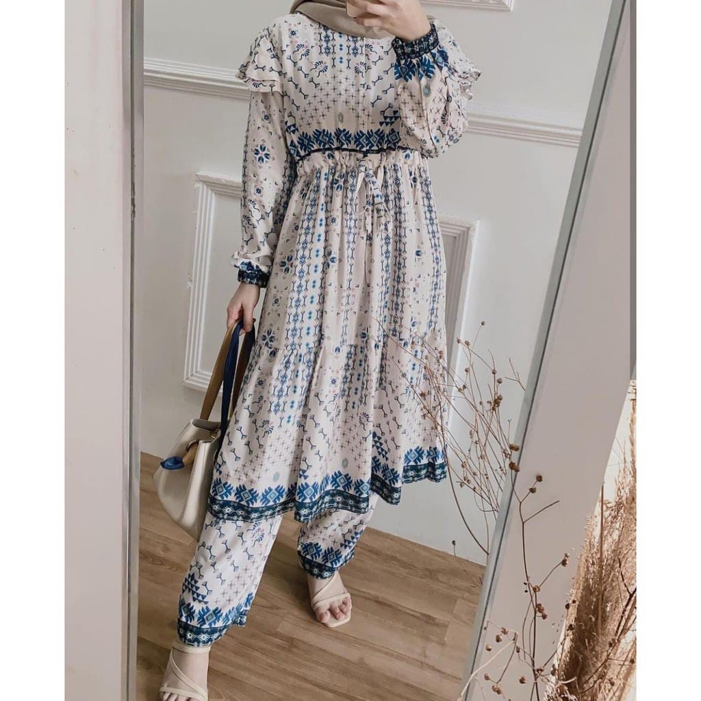 SALE  Terbaru Fashion Wanita Setelan Import Ficus Setunik Ori MJ7599 (1KG MUAT 5PCS) Berkualitas