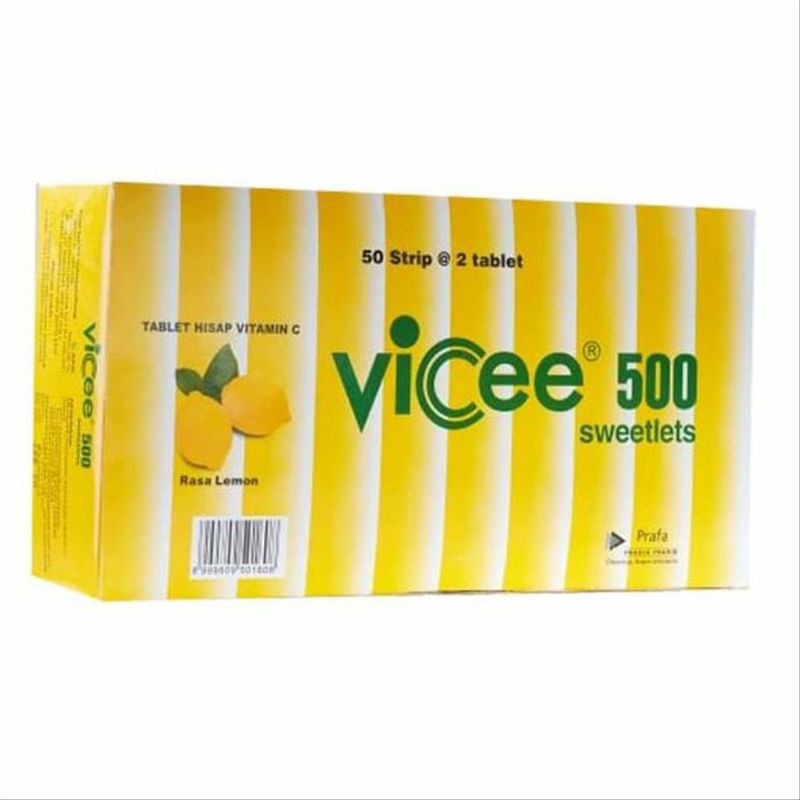 Vicee Lemon 1 box isi 100 tablet Hisap - Vitamin C 500mg