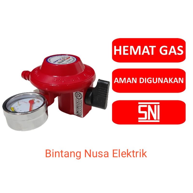 MPU M-022/ M-089 / Regulator Gas LPG + Meter/ Regulator + Meter Murah Bagus/ Kepala Kompor Gas