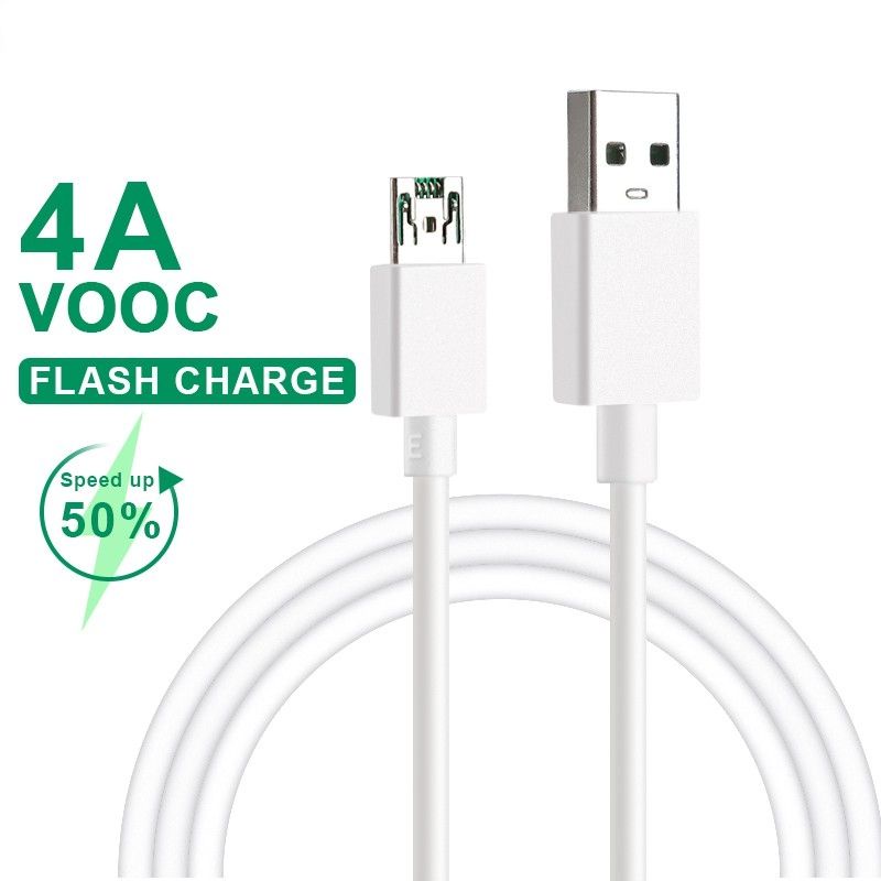 Kabel Data Oppo Micro USB 4A VOOC Fast Charging ORIGINAL OPPO F1S F5 F7 F1 A37 A57 A83 A39 A71 Cable Charger Oppo