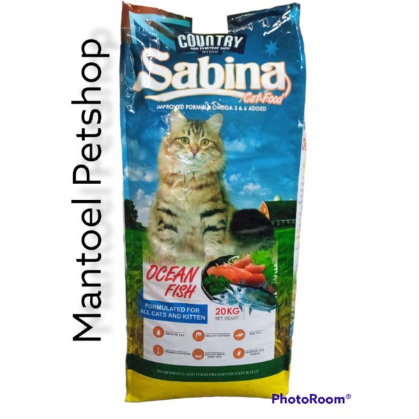 Grab Gojek Sabina Cat Premium 20kg/  Makanan Kucing Onceanfish Catfood 20kg