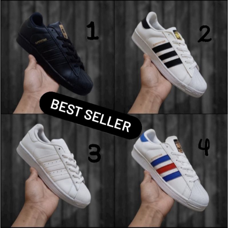 (GRADE ORIGINAL)36-46ADIDAS SUPERSTAR PUTIH HITAM SUPERSTAR FULL PUTIH