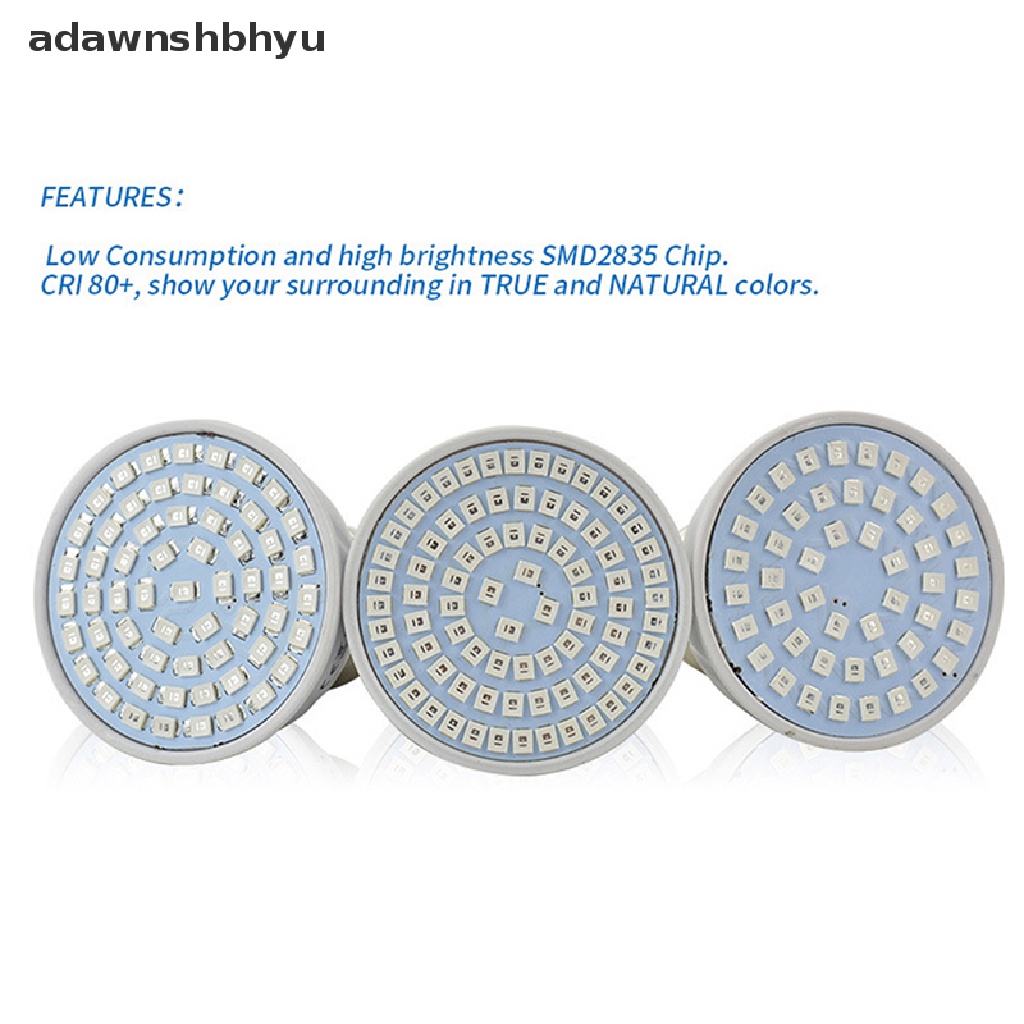 Adawnshbhyu 48/60/80 220V LED Grow Light E27 Lampu Bohlam Untuk Tanaman Hidroponik Spektrum Penuh