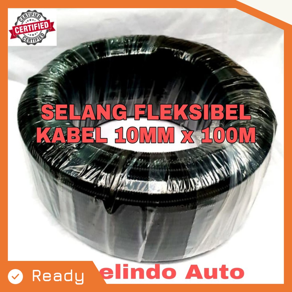 SELANG KABEL MODEL BELAH SPIRAL PELINDUNG KABEL 10MM X 100M