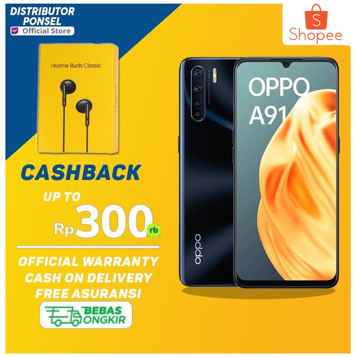 OPPO A91 8GB/128GB [VOOC Charging, Quad Camera] | Shopee