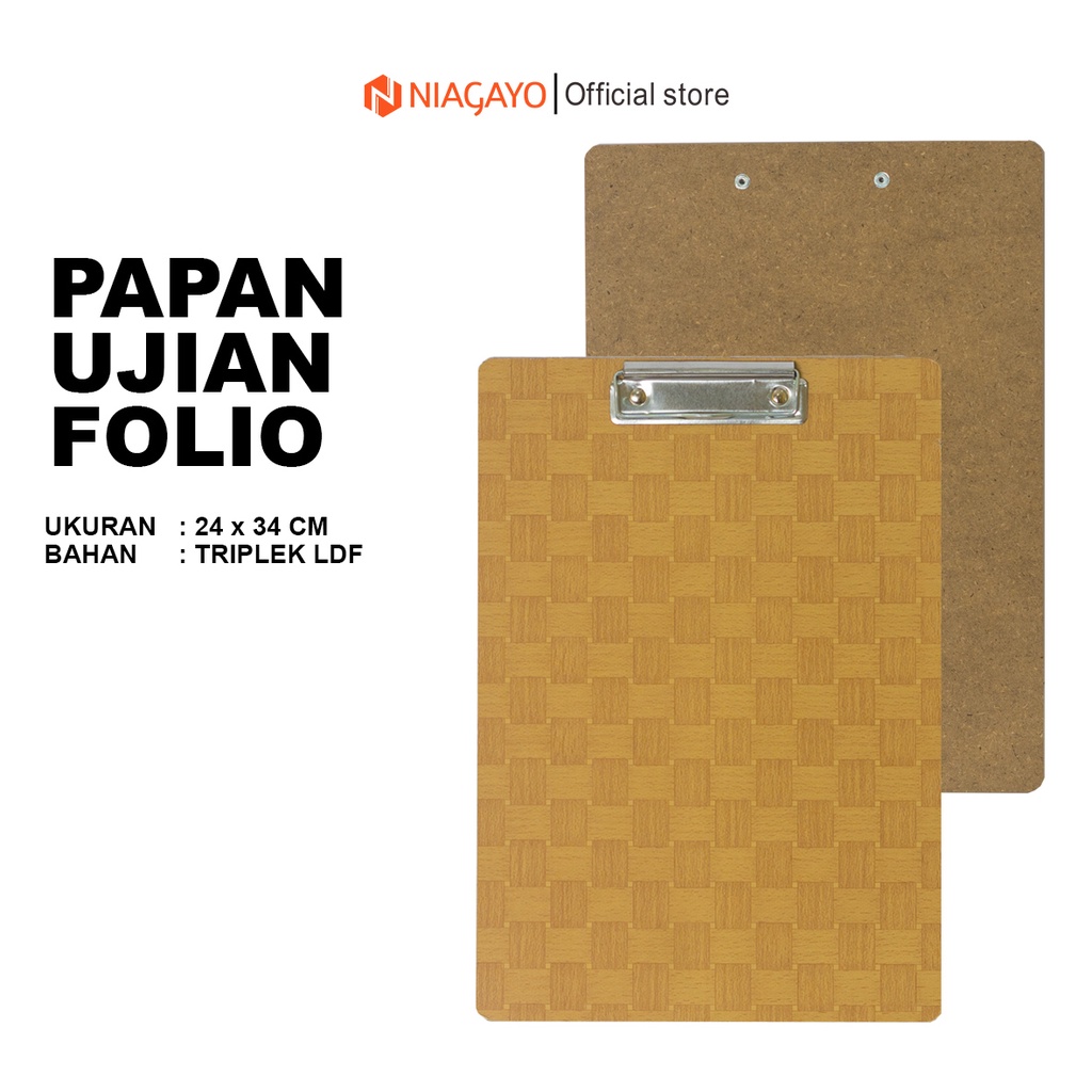 

Clipboard Coklat Alas Ujian Papan Jalan Ukuran F4 Folio Bahan Kayu