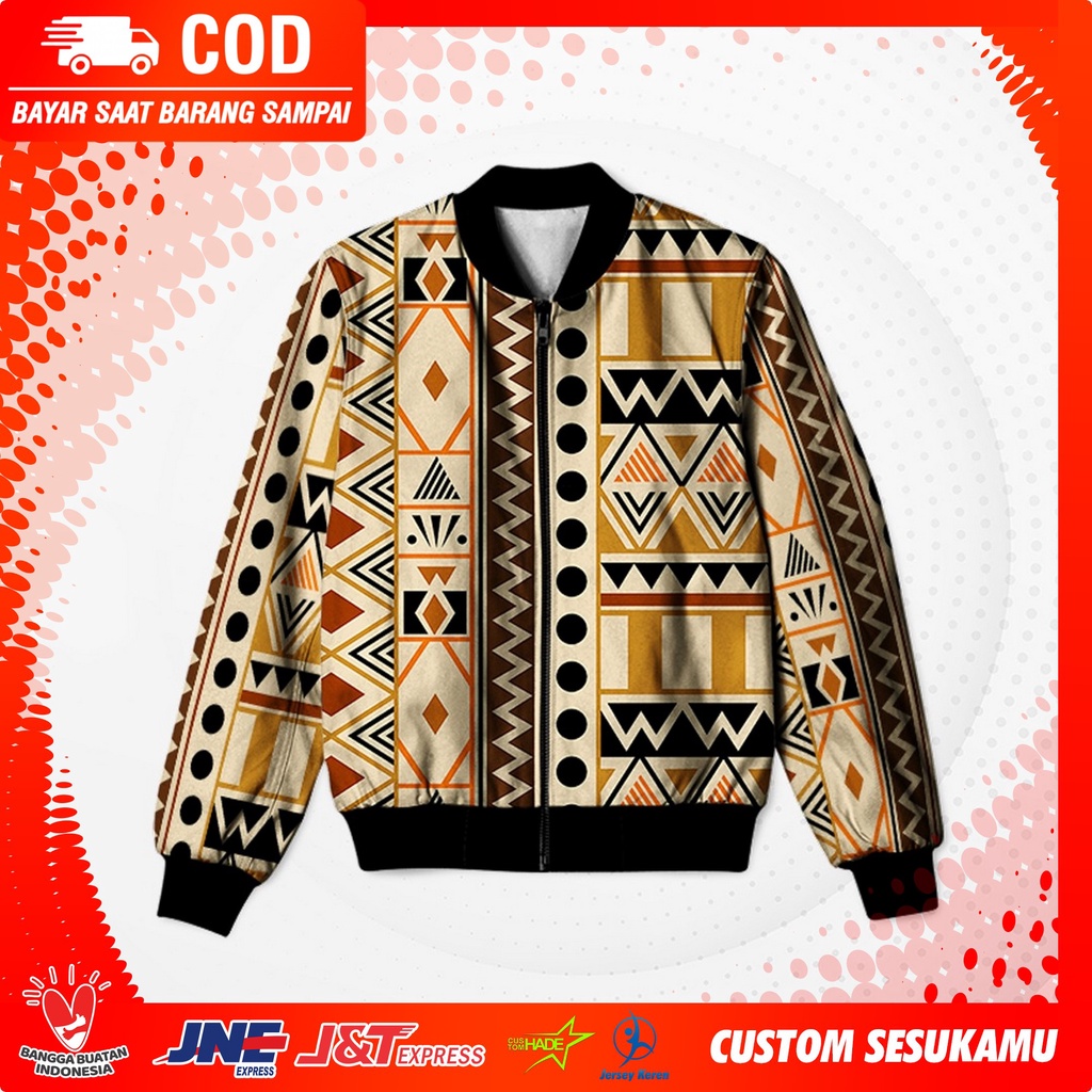 BOMBER BATIK || JAKET BOMBER MOTIF KOTAK PRIA WANITA FULLPRINT