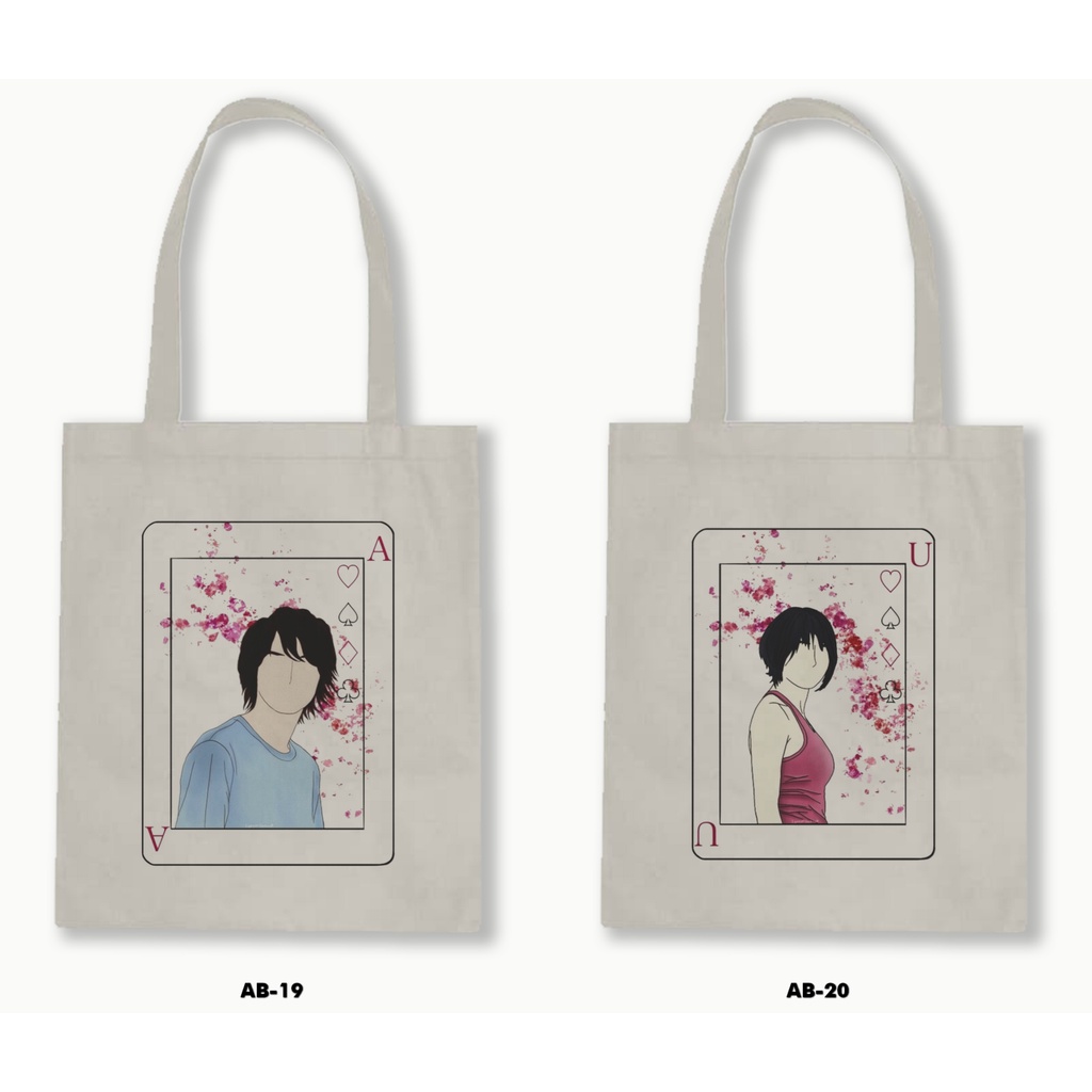 Tas Tote Bag Resleting Kanvas/Blacu  - Alice In Borderland / Netflix Series .02