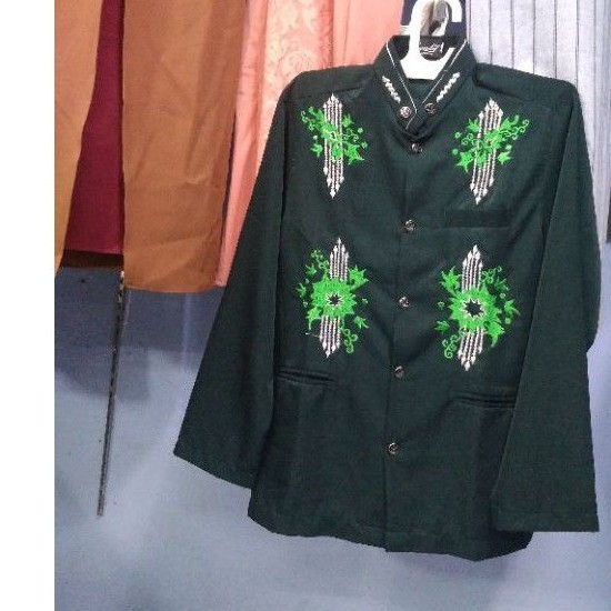 Jasko/jas koko/koko jas Modern Dewasa remaja anak muda tanggung Hijau Botol Bordir