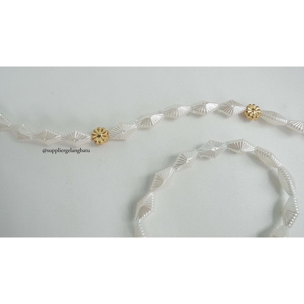 1 set STRAP MASK dan GELANG Mutiara Sintetis OVAL SEGI 4 ULIR pearl