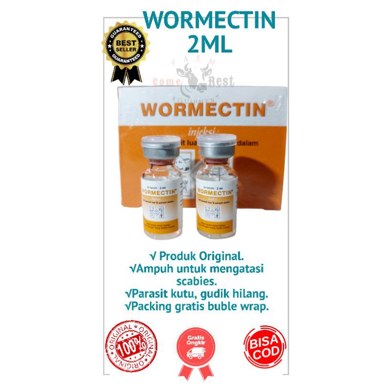 WORMECTIN Scabies gudig jamur parasit anjing kucing kelinci kambing