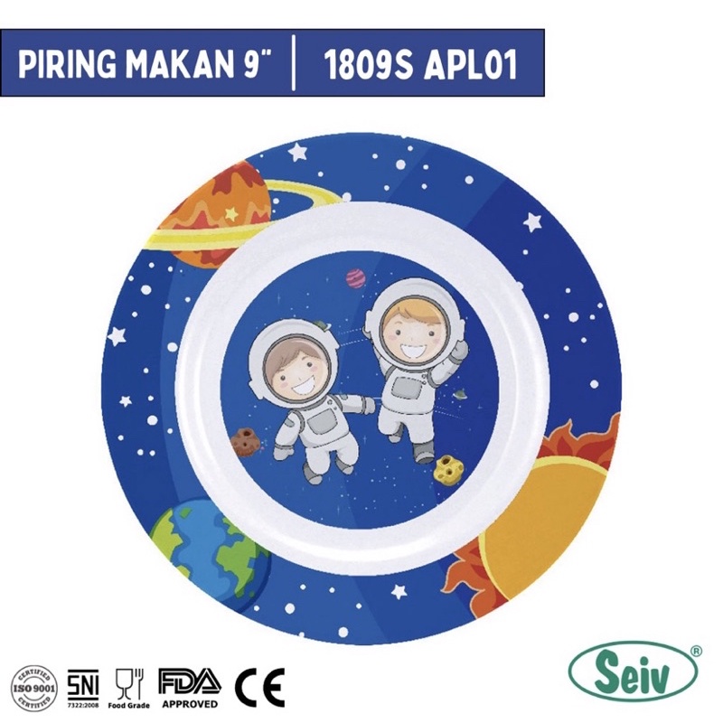 Piring Makan 9 Inch Melamin Onyx Seiv Karakter Anak | Piring Anak Gambar Lucu | Piring Sup