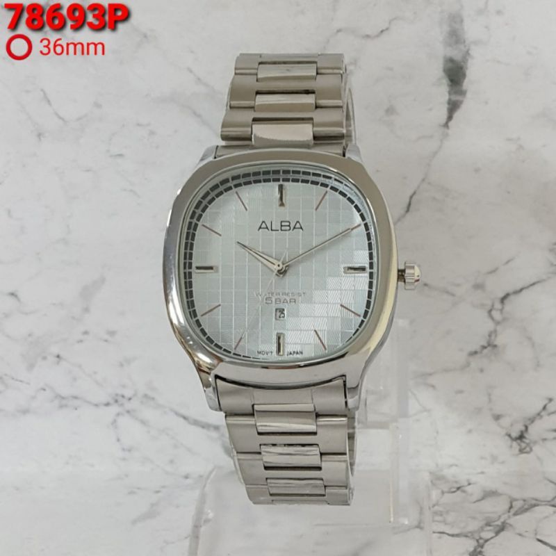 { COD } New produk jam tangan fashion wanita/cewek Alba ovar petak HY-78693NR