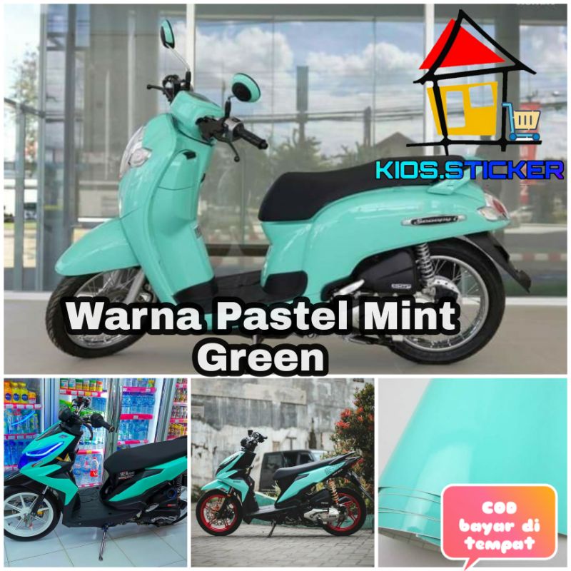 Sticker Warna Mint Pastel Green Skotlet Mint Scoopy Stiker Motor Mint