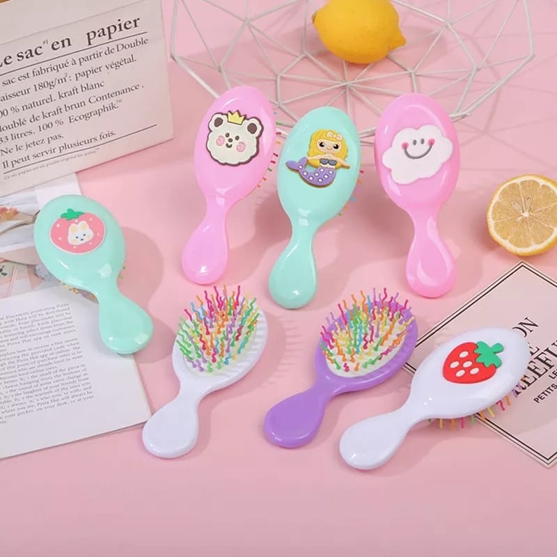 Sisir Anak Karakter 3D Anti Kusut Bentuk Oval Premium / Sisir Anti Kusut Anak Original 13cm / Sisir Rambut Pijat Anak / Sisir Kesehatan-1
