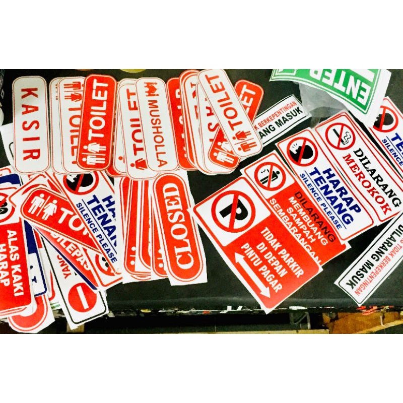 

sign sticker petunjuk signage sticker petunjuk