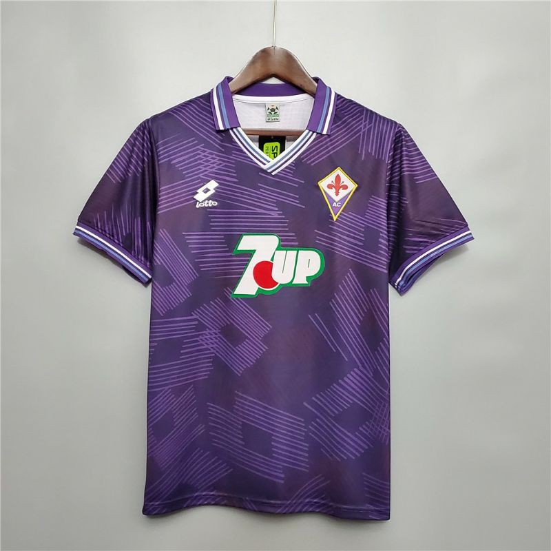JERSEY BOLA RETRO FIORENTINA HOME 1992 / 1993 7UP BAJU BOLA GRADE ORI IMPORT 92-93