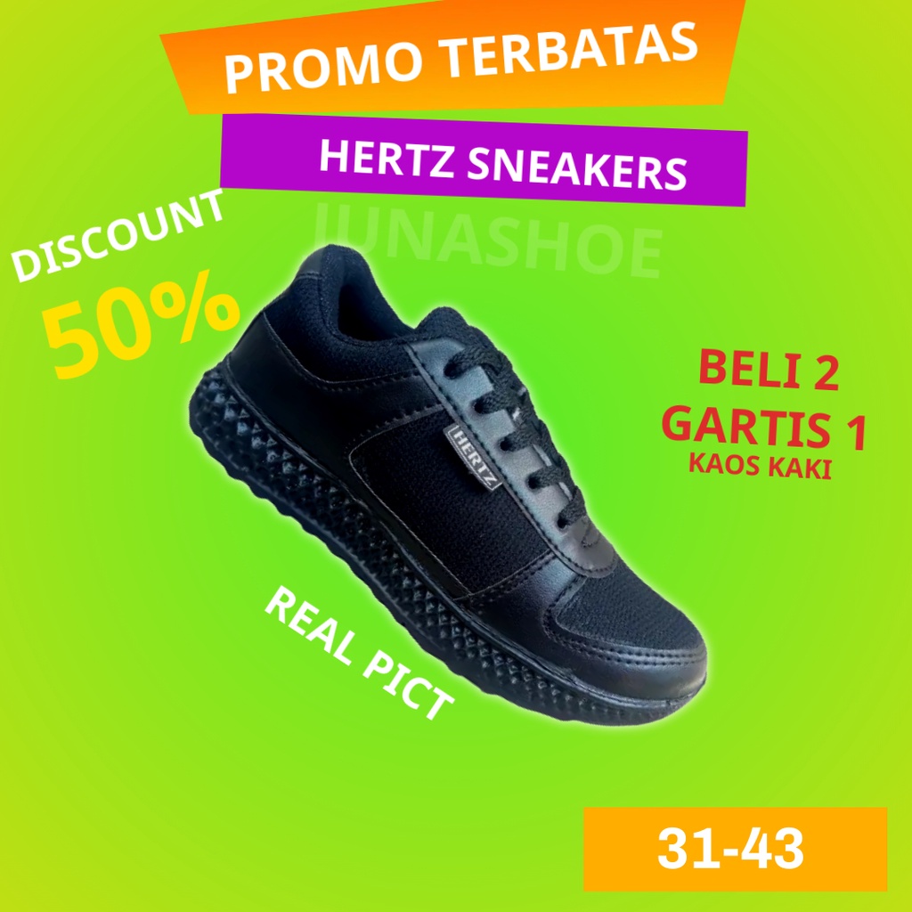 sepatu sekolah anak perempuan laki laki sepatu sneakers wanita pria sepatu hitam polos sd smp sma