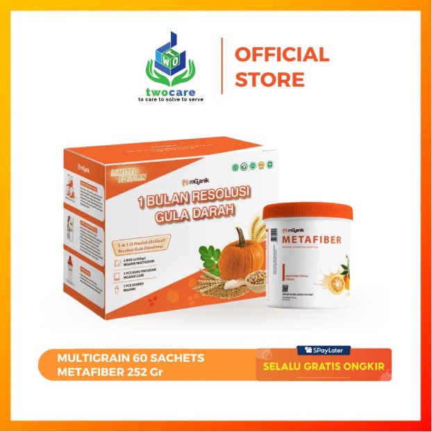 Paket Mganik 60 Sachet + Metafiber Suplemen Gula Darah Dan Kolesterol