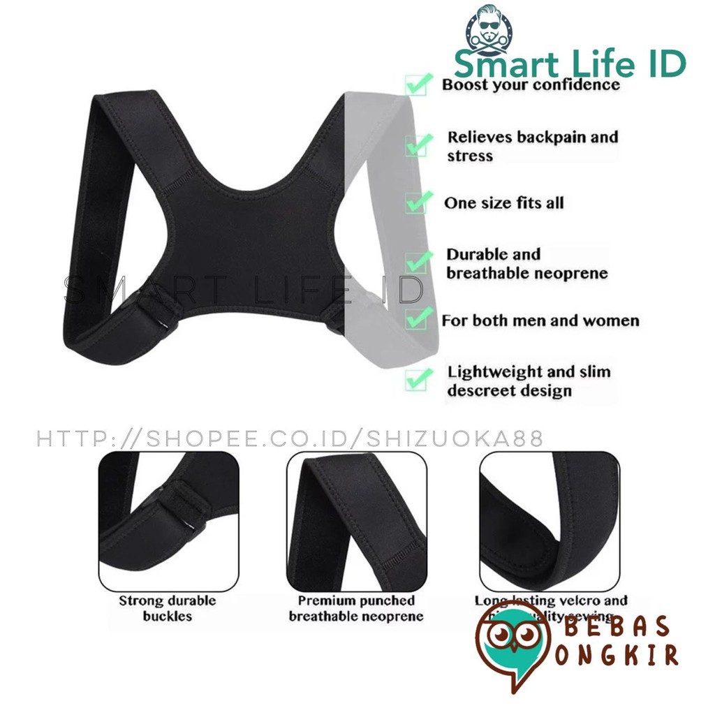 Posture Sport Penyangga Punggung Shoulder Back Belt Corrector Korset Hunchback Corrective Belt